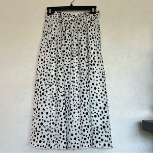 SHEIN Black and White Spotted A-Line Skirt